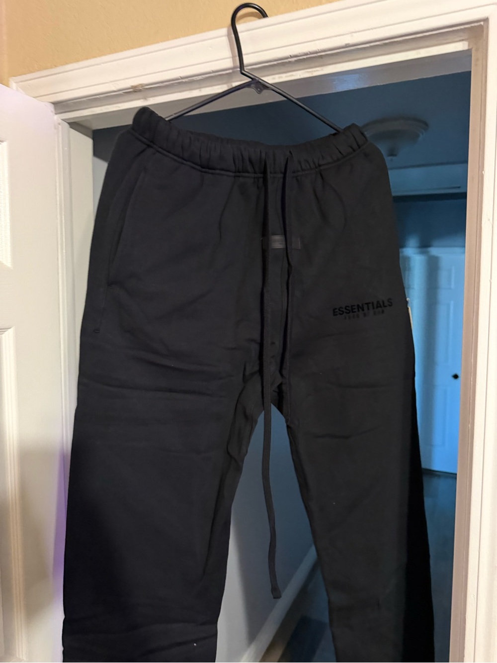 Essentials Black Men's Jogger Sweatpants with Drawstring